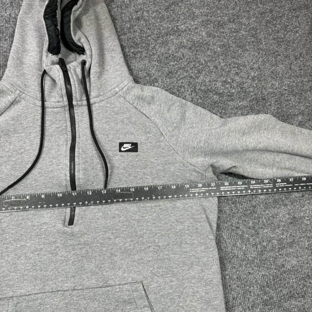 Nike Hoodie Mens L Gray Athletic Quarter Zip‎ Pullover Sweatshirt Activewear